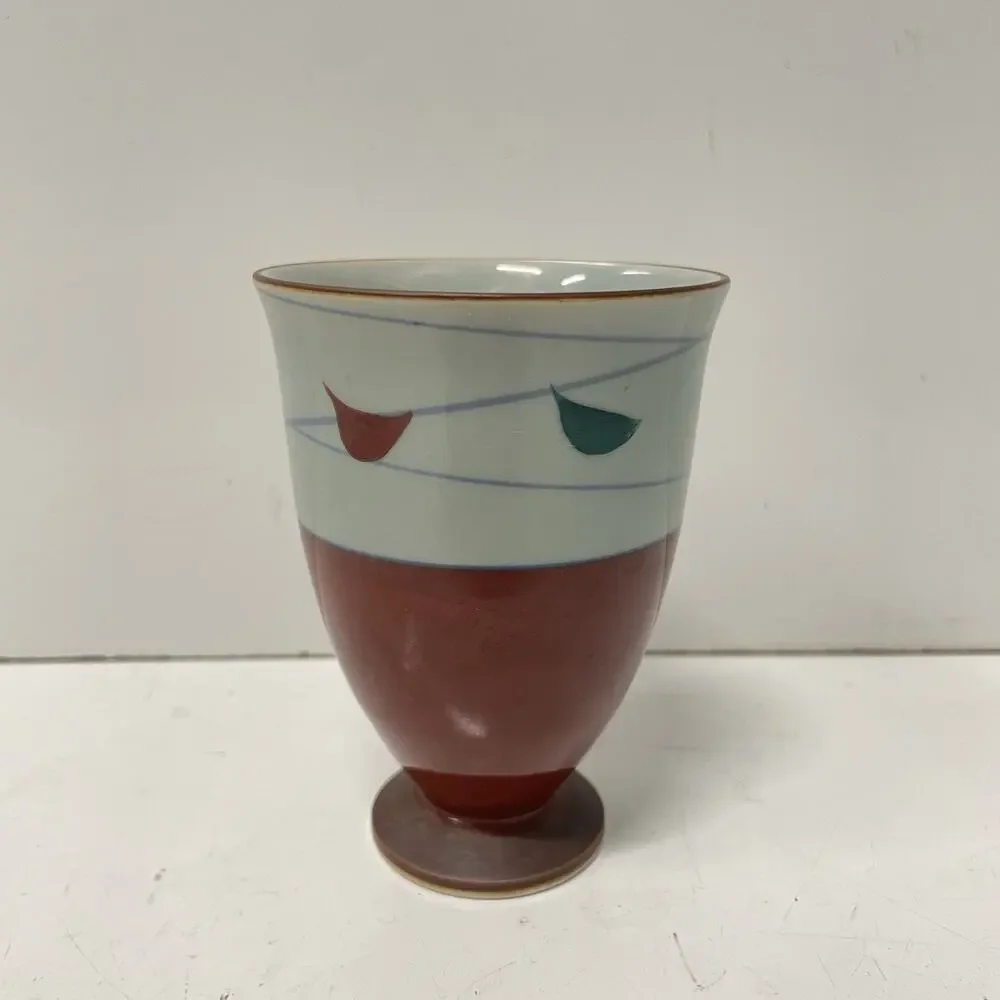 Vintage Japanese Arita Ware Tea Cup Hand Painted Sake RARE Abstract
